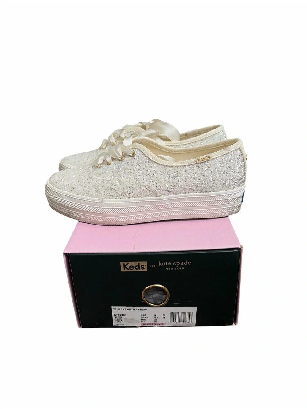 Keds x kate spade triple decker glitter sneakers